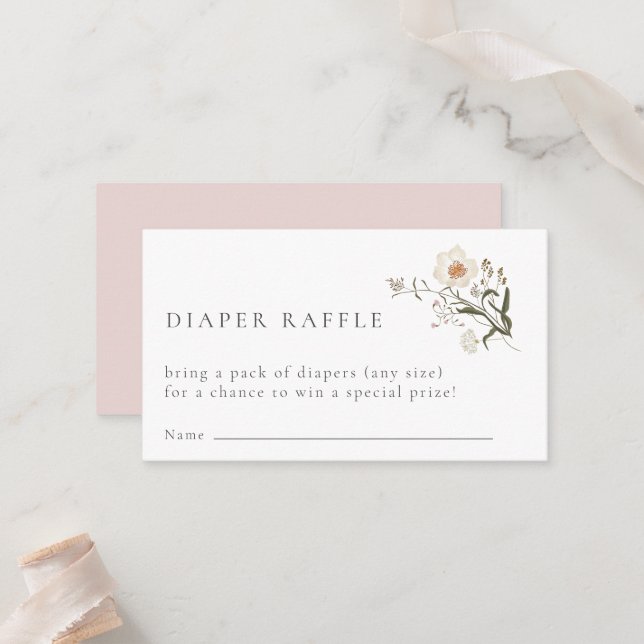 Cartão de Invólucro Raffle para Fralda de Flor Sel (Frente/Verso In Situ)