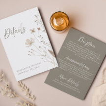 Cartão de Invólucro Rustic Wildflower Details