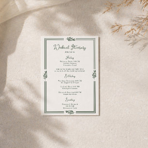 Cartão de Itinerário de Casamento no Jardim do Ram