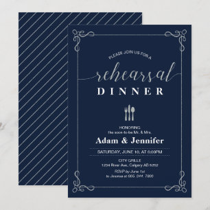 Cartão de Jantar de Ensaios de Casamento com Tipog