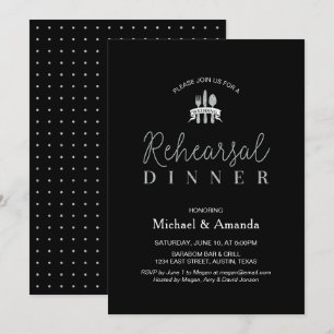 Cartão de Jantar de Ensaios de Casamento Simples M