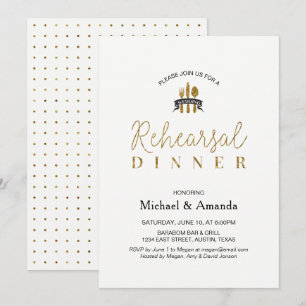 Cartão de Jantar de Ensaios de Casamento Simples M