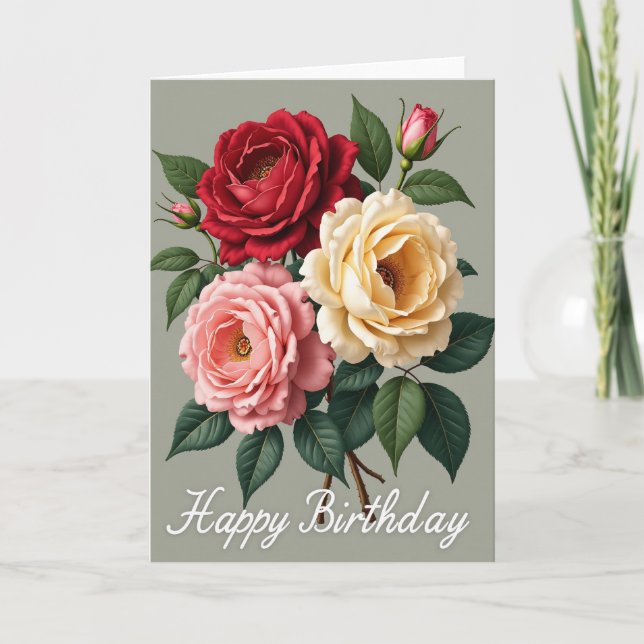 Cartão de Jardim de Aniversário Alegre (Frente)