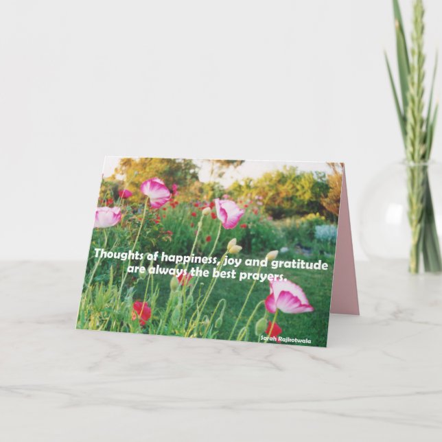 Cartão de Jardim de Flores Florais Pensamentos de  (Frente)