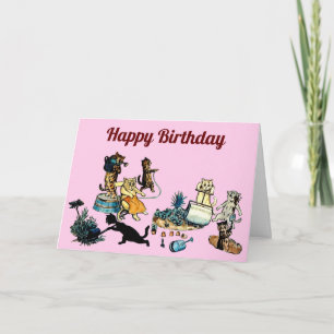 Cartão de jardinagem de aniversário feliz