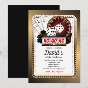 Cartão de Jogada Poker, convite para festa do cas