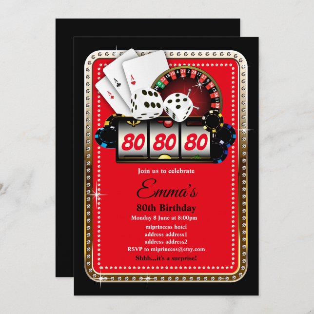 Cartão de Jogada Poker, convite para festa do cass (Frente/Verso)