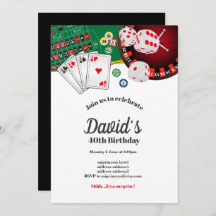 Cartão de Jogada Poker, convite para festa do cass