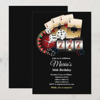 Cartão de Jogada Poker, convite para festa do cass