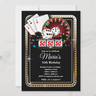 Cartão de Jogada Poker, convite para festa do cass