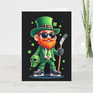 Cartão de Jogador de Hóquei do Leprechaun Sortudo