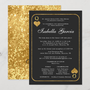 Cartão de Jogar com Brilho Dourado Quinceañera L