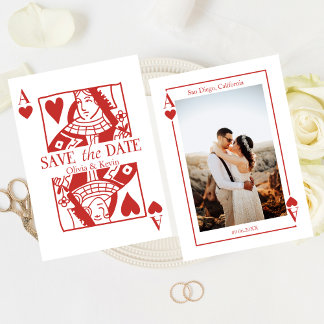 Cartão de Jogar Las Vegas Save the Date Casamento