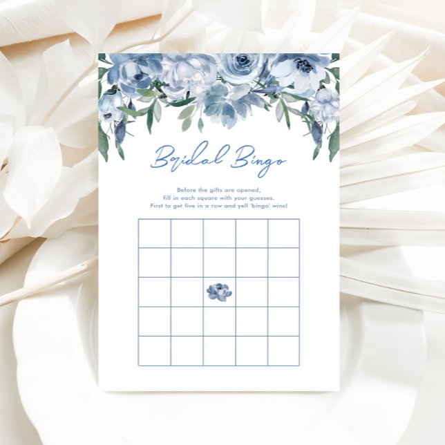 Cartão de Jogo Azul Bridal Floral (Criador carregado)