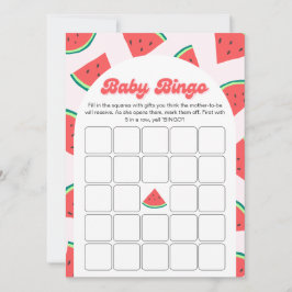 Cartão de Jogo Bingo Chá de fraldas de Melancia