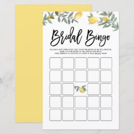Cartão de Jogo Bingo de Chá de panela Boho Lemon