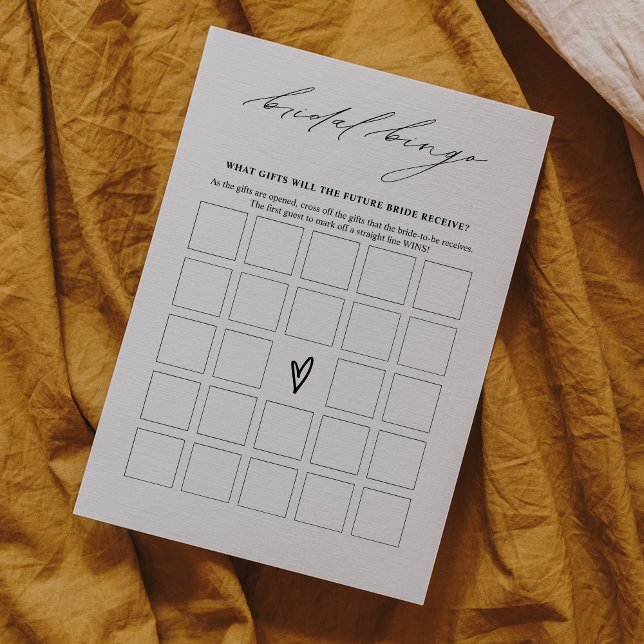 Cartão de Jogo Bingo de Chá de panela Elegante (Criador carregado)