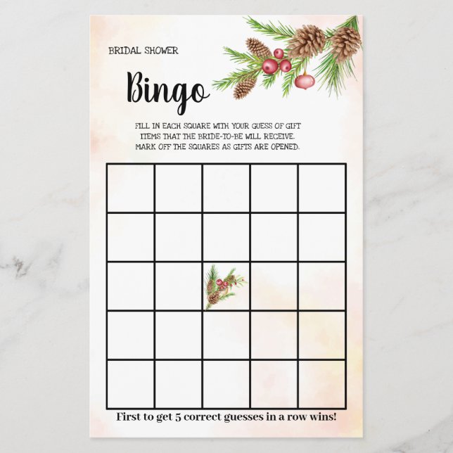 Cartão de Jogo Bingo do Chá de panela de Natal (Frente)