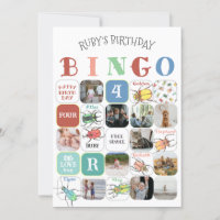 Cartão de Jogo Bingo para Festas de Insetos de Amo