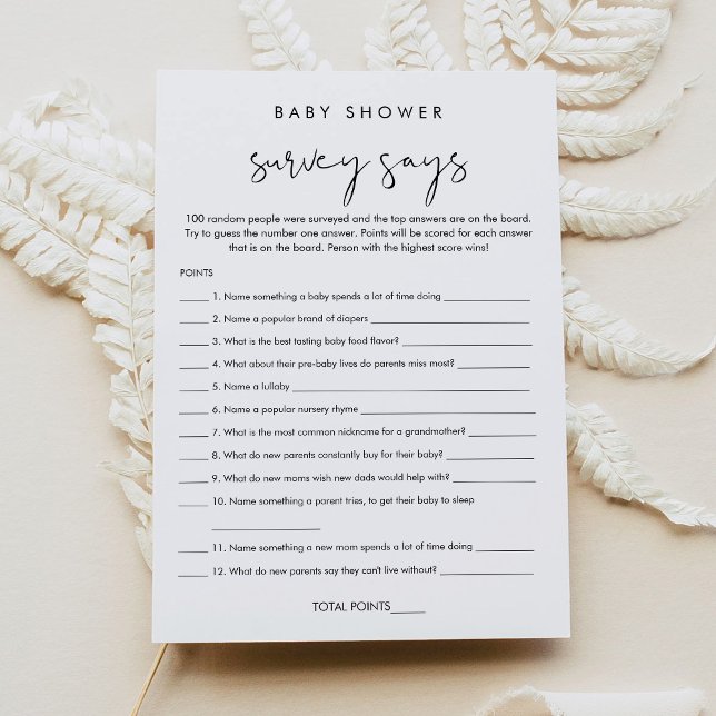 Cartão de Jogo da Pesquisa de Chá de fraldas STELL (Criador carregado)