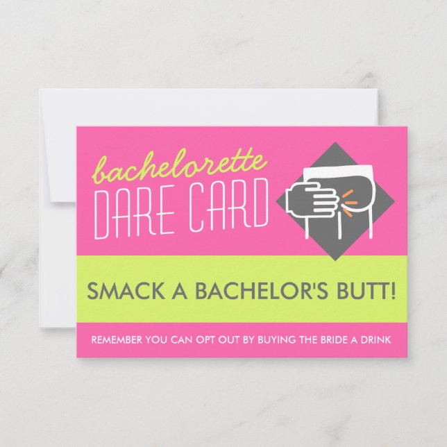 Cartão de jogo DARE Bachelorette divertido - esmag (Frente)