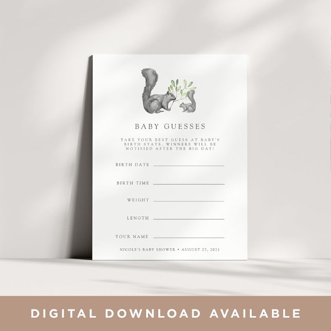 Cartão de Jogo de Adivinhação de Amigos do Woodlan (Criador carregado)