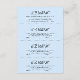 Cartão de jogo de adivinhação para chá de bebê azu