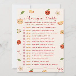 Cartão de Jogo de Advinhação para Chá de Bebê "Men