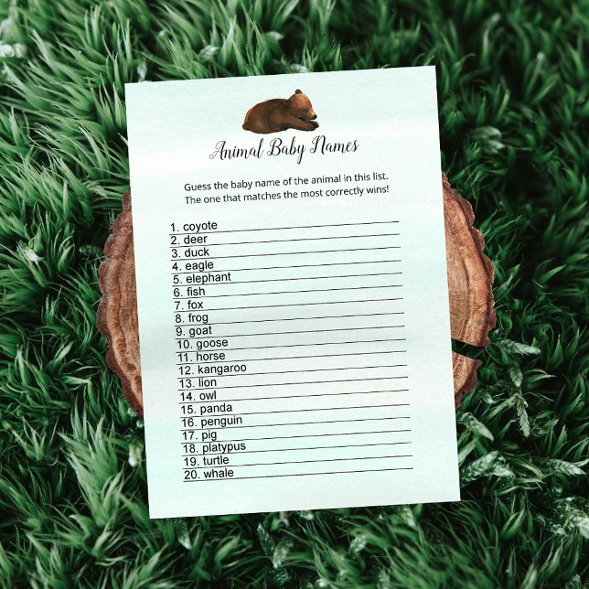 Cartão de Jogo de Bebê Animal Bears (Criador carregado)