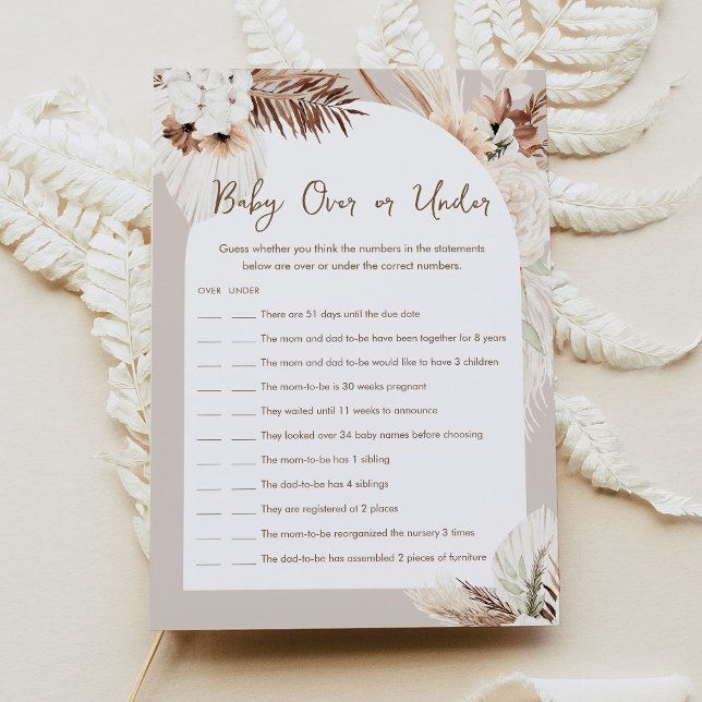 Cartão De Jogo De Bebê SIERRA Sobre Ou Sob Chá de  (Criador carregado)