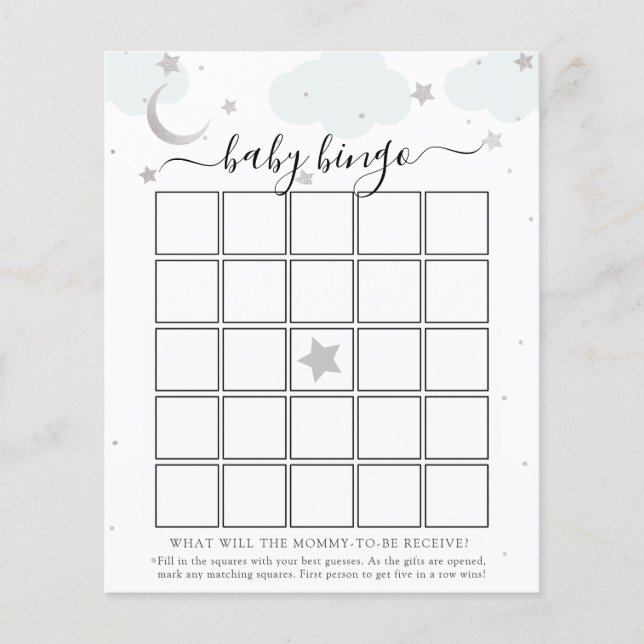 Cartão de Jogo de Bingo Bebê Lua Cheia (Frente)