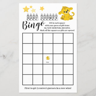 Cartão de Jogo de Bingo Colorido de Chuvinha de Be