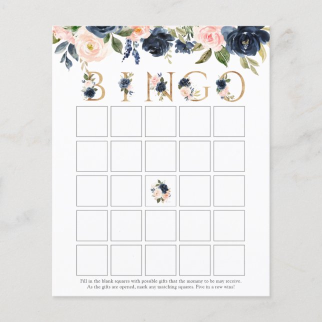 Cartão de Jogo de Bingo de Bebê (Frente)