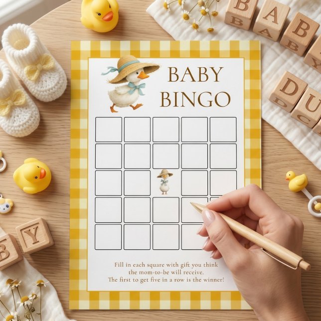 Cartão de Jogo de Bingo de Chá de Bebê em Xadrez A (Criador carregado)