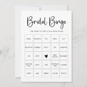 Cartão de Jogo de Bingo de Chá de Noiva Minimalist