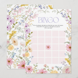 Cartão de Jogo de Bingo de Flores Silvestres da Pr