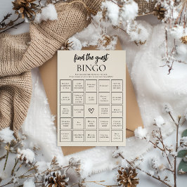 Cartão de Jogo de Bingo de Noiva Minimalista Encon
