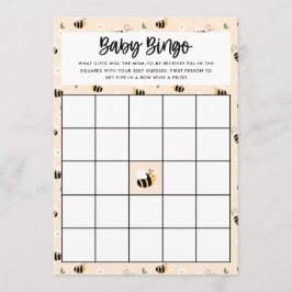 Cartão de Jogo de Bingo Floral Bumblebee Baby