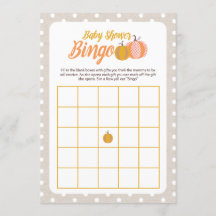 Cartão de Jogo de Bingo para Chá de Bebê Outono Rú