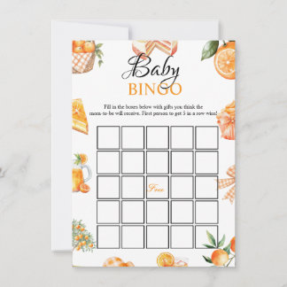 Cartão de Jogo de Bingo para Chás de Bebê com Tema