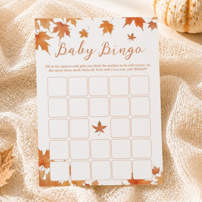 Cartão de Jogo de Bingo para Chás de Bebê de Outon (Criador carregado)
