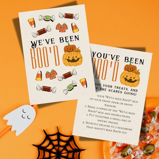 Cartão de Jogo de Boo Vizinho para Jogos do Dia da (Bring the Halloween spirit to the neighborhood with this "We've been Boo'd" game sign)