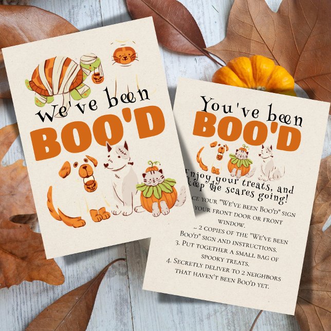 Cartão de Jogo de Boo Vizinho para Jogos do Dia da (Bring the Halloween spirit to the neighborhood with this "We've been Boo'd" game sign)