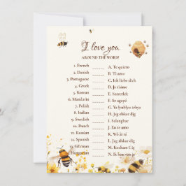 Cartão de jogo de casamento Bee love you around th