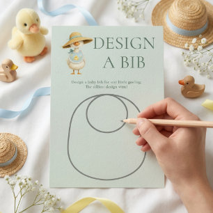 Cartão de Jogo de Chá de Bebê de Bib com Design Az
