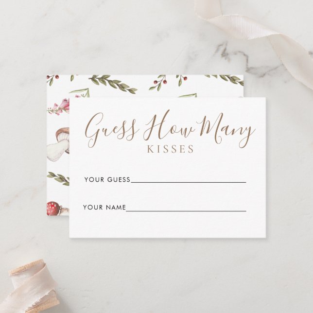 Cartão de Jogo de Chá de Cogumelo de Aquarela (Frente/Verso In Situ)