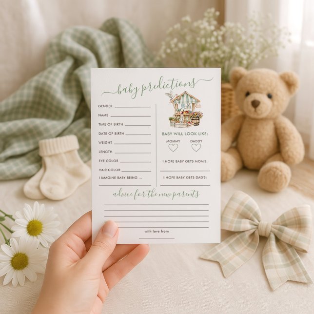 Cartão de Jogo de Chá de fraldas de Previsões Cres (Criador carregado)