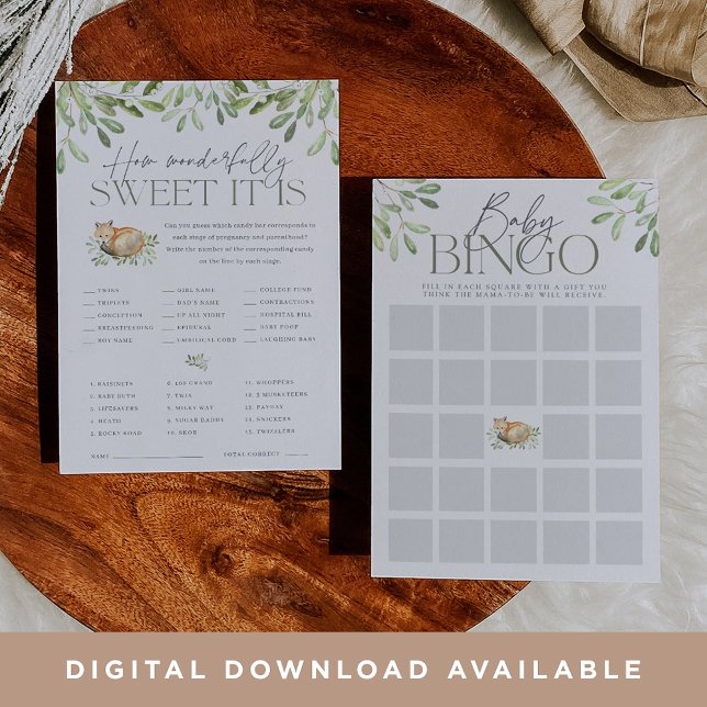 Cartão De Jogo De Chá de fraldas Duplo Lado Da Woo (Criador carregado)