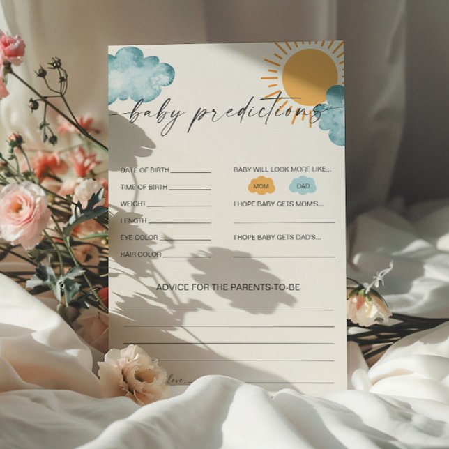 Cartão de Jogo de Chá de fraldas para Previsões do (Criador carregado)