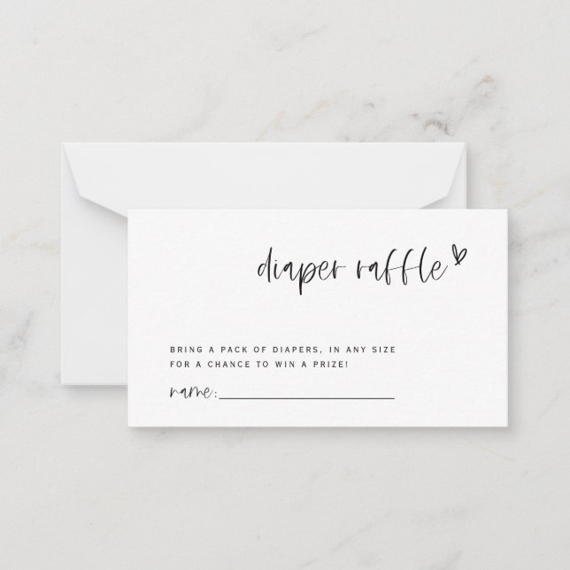 Cartão de Jogo de Chá de fraldas Raffle Fralda Boh (Frente)